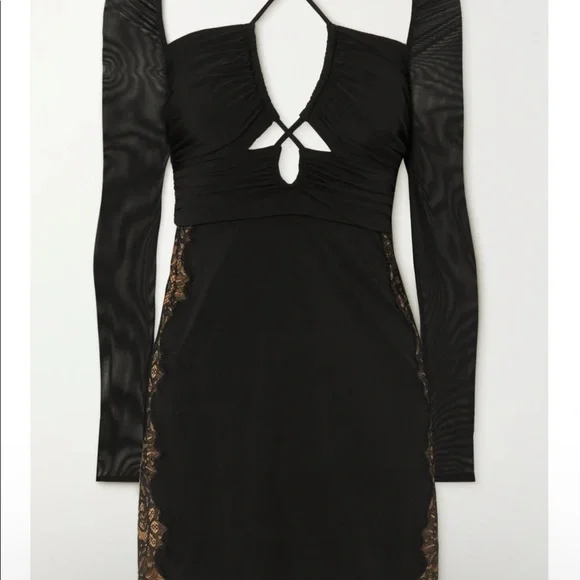 Self-Portrait | Dresses | Self Portrait Black Jersey Cut Out Mini Dress |  Poshmark
